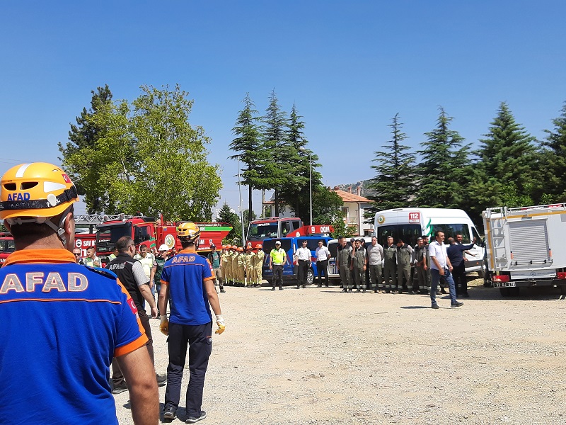  İl AFAD Müdürlüğümüz Türkiye Afet Müdahale Planı (TAMP) Kapsamında Saha Orman Yangını Tatbikatı Gerçekleştirdi